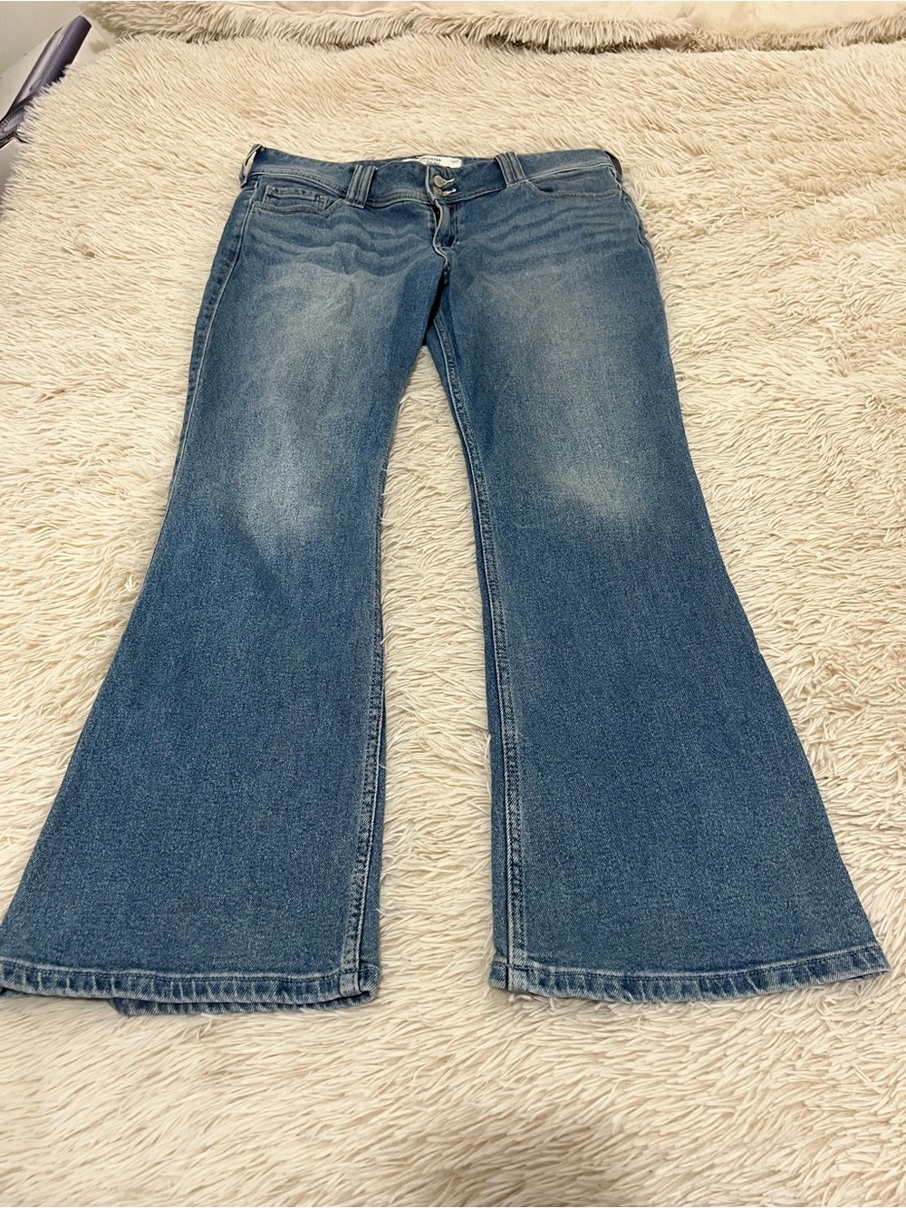 Hollister Medium Blue Flared Wide-Leg Jeans